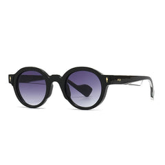 Round Frame Sunglasses Dark Lens Black