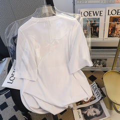 Cotton Short-sleeve Round Neck Graphic T-Shirt
