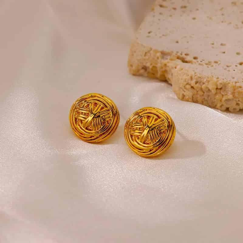 Stainless Steel Irregular Face Shaped Stud Earrings