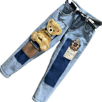 Thumbnail for 3D Bear Patchwork Pants