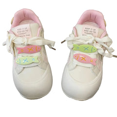Kawaii PU leather Sneaker Pink Collar Fish Charm Detail