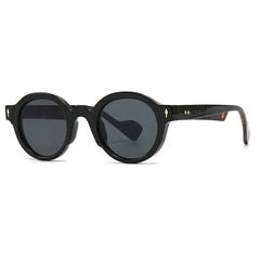 Round Frame Sunglasses Dark Lens Black