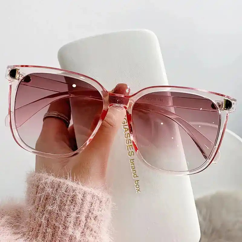 Vintage Square Oversized Sunglasses With Gradient Tones