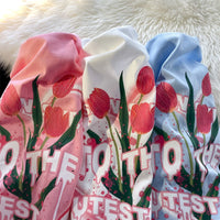 Thumbnail for Flower Letter Print Loose T-Shirt