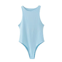 Thumbnail for Solid Color O-Neck BodySuit - Blue / S - Bodysuit