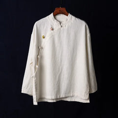 Chinese Style Tang Suit Traditional Clothes Ethnic Long Sleeve Hanfu Linen - view 8