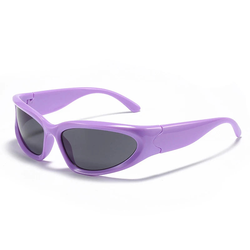 Y2K Oval Alien Mirror Sport Matrix Rave Sunglasses