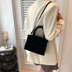 Ripped Satchel Shoulder Crossbody Strap Handbag