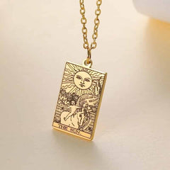 Dawapara Tarot Cards Amulet Stainless Steel Necklace