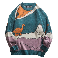 Thumbnail for Little Dinosaur Knitted Sweater - Blue / M