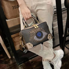 PU Zipper Handle Handbag Crossbody Bag