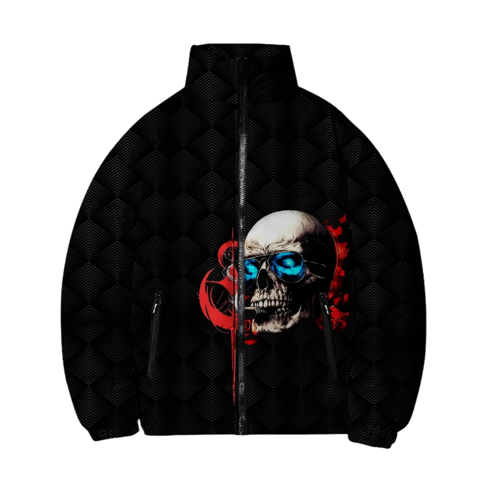 Long Sleeve Turtleneck Skull Skeleton Roses Jacket