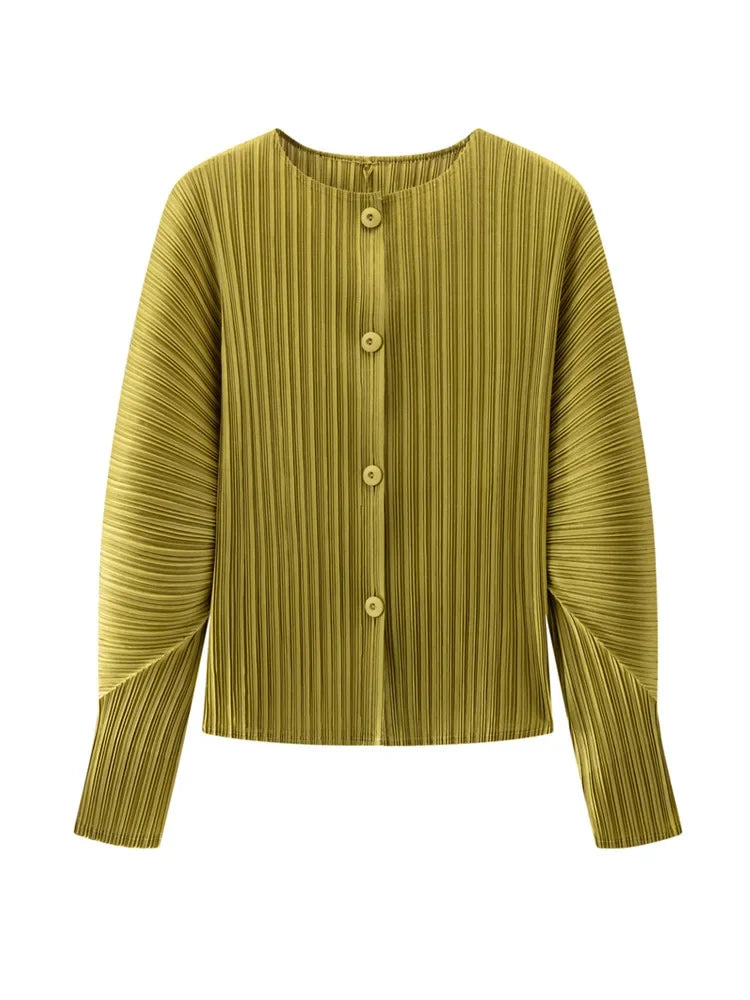 Round Neck Knit Long Sleeve Button Up Cardigan