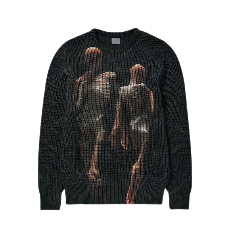 Y2K Knitted Wool Retro Sweater