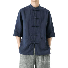 Tang Suit Linen Shirt Summer Seven-quarter Sleeve - view 2