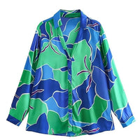 Thumbnail for Floral Colorful Long Sleeve Loose Shirt