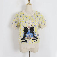 Thumbnail for Embroidery Rabbit Short Sleeve T-Shirt
