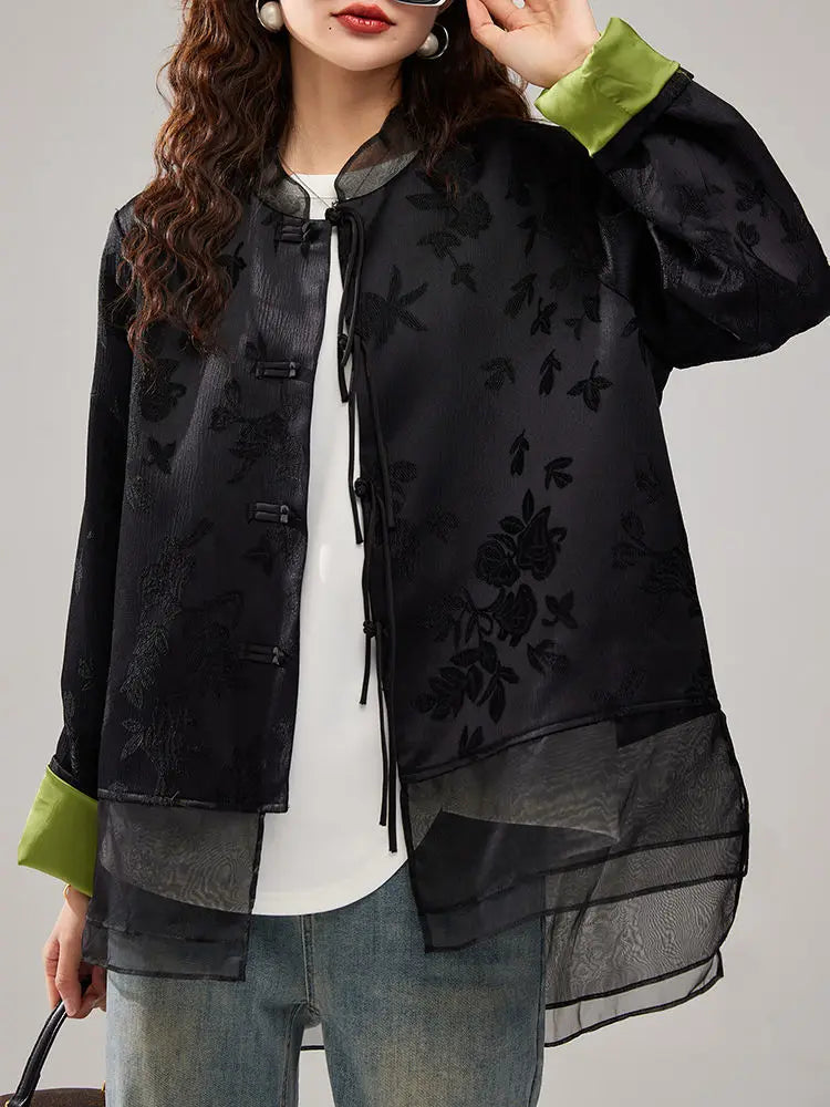 Chinese Style Retro Jacquard Tang Suit Top Summer Fashionable - view 7