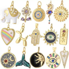 Gold Charms With Shapes For Necklaces Earrings and Bracelets