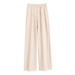 Elastic Waist Straight Long Wide Leg Sweatpants