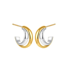 Glitter Stainless Steel Plated Open Hoop Earring