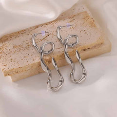 Stainless Steel Irregular Face Shaped Stud Earrings