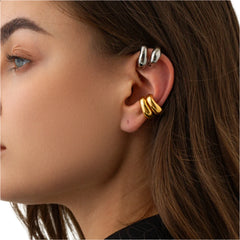 Punk Plated Stainless Steel Ear Clip Cuff Earring