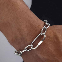 Stainless Steel Buckle Chunky Chain Bracelet