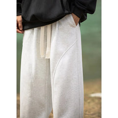 Zen Minimalist Elastic Waist Drawstring Cotton Trousers - Back View | Urban Wear Outsiders