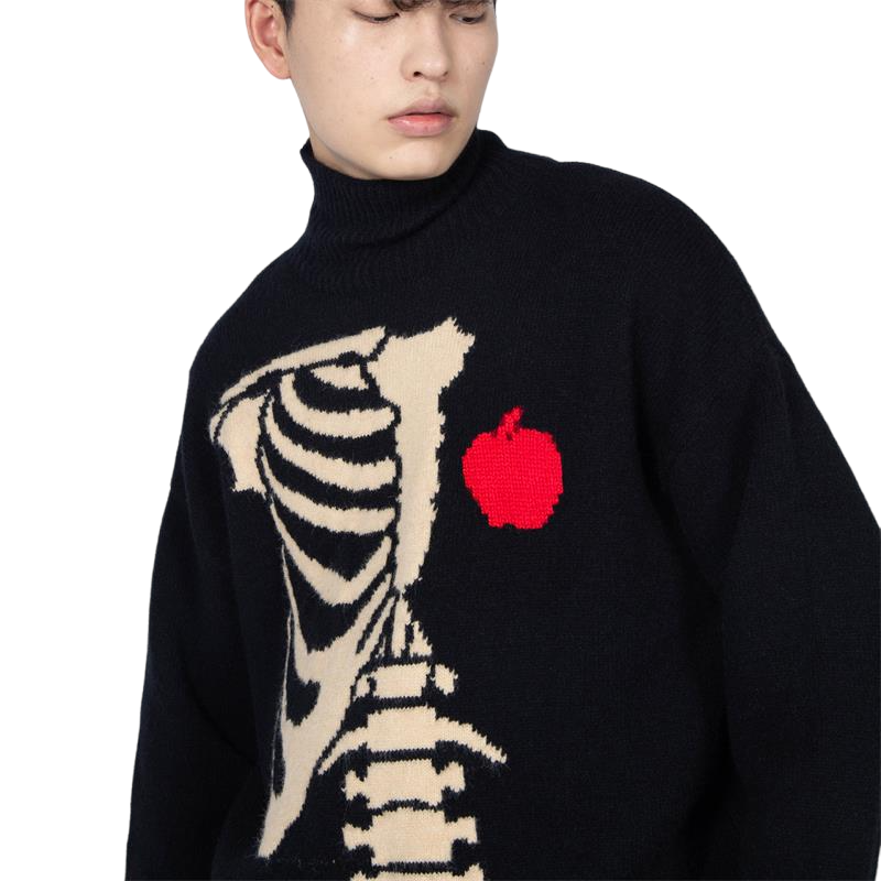 Skeleton Turtleneck Loose Sweater