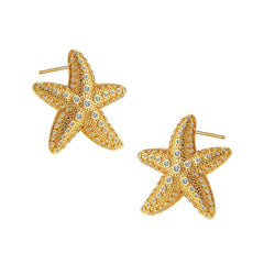 Vintage Stainless Steel Plated Snail Conch Shell Starfish Earrings