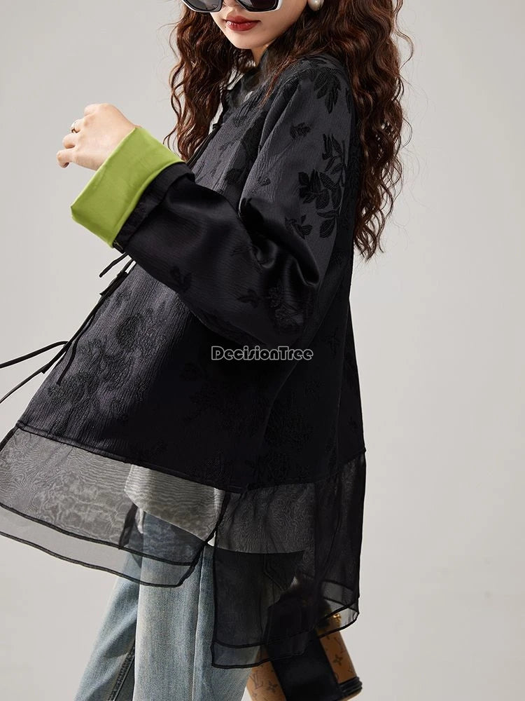 Chinese Style Retro Jacquard Tang Suit Top Summer Fashionable - view 5