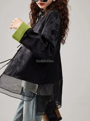 Chinese Style Retro Jacquard Tang Suit Top Summer Fashionable - view 5