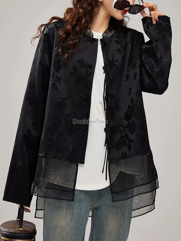 Chinese Style Retro Jacquard Tang Suit Top Summer Fashionable - view 2