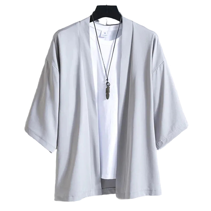 Harajuku Japandi Kimono Haori Noragi Linen Cotton Kimono Jacket (Shirt) V20 | Urban Wear Outsiders