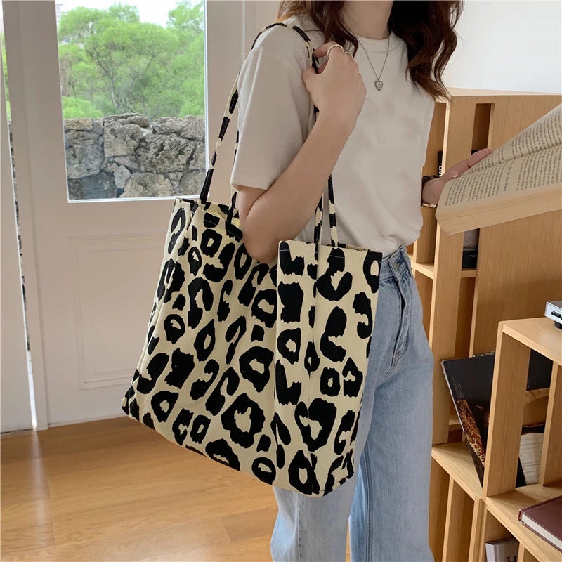 Tote Leopard Shoulder Shopping Bag