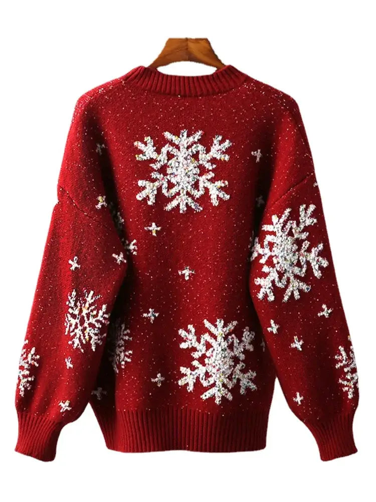 Ugly Snowflake O Neck Christmas Sweater