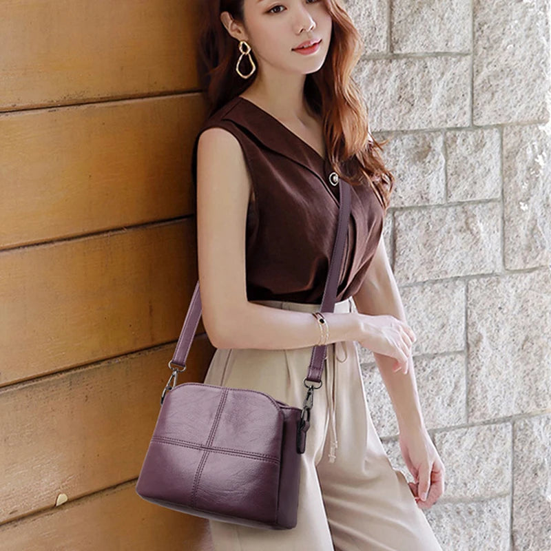 PU Crossbody Shoulder Strap Zipper Handbag