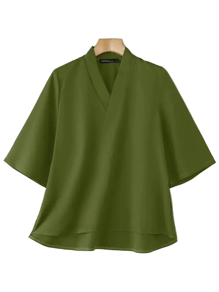 Harajuku Japandi Linen Cotton Blouse - Texture | Urban Wear Outsiders