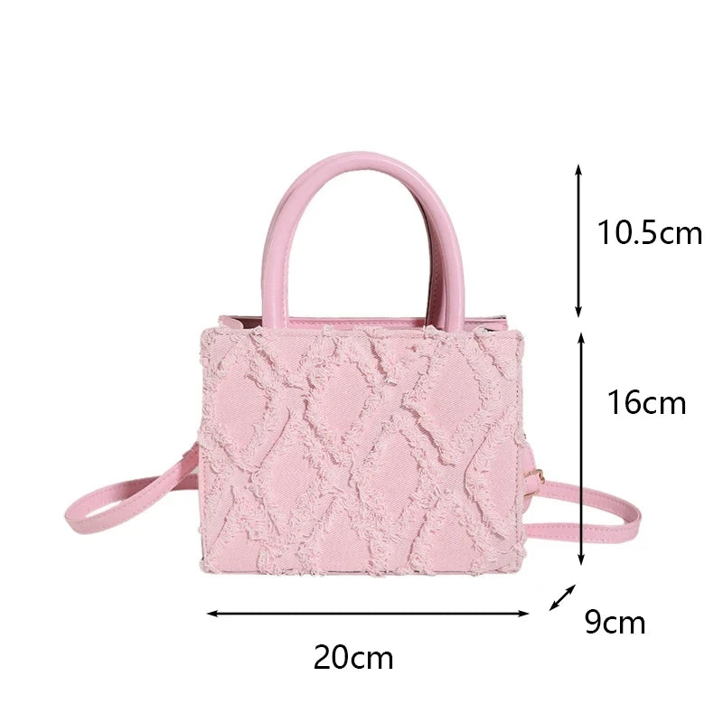 Ripped Satchel Shoulder Crossbody Strap Handbag