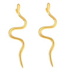 Aesthetic Stainless Steel Snake Ear Buckle Dangle Earrings