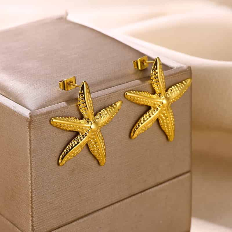 Leaf Heart Spiral Stainless Steel Weave Irregular Stud Earrings