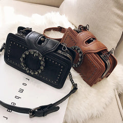 Satchel Buckle up Crossbody Shoulder Square Bag