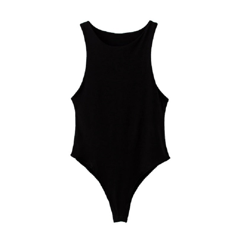 Solid Color O-Neck BodySuit - Black / S - Bodysuit