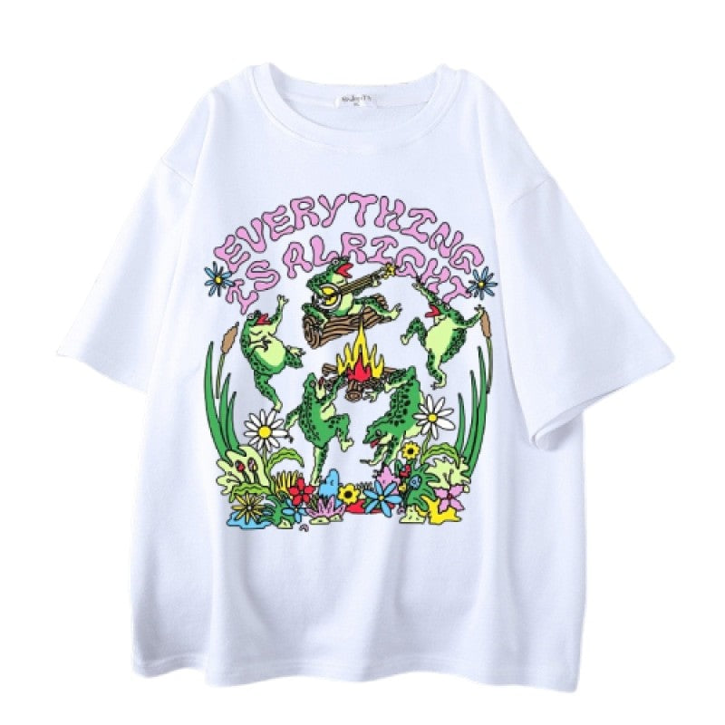 Everything Is Alright Frog Cottagecore T-Shirt