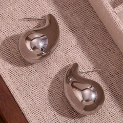 Water Drop Plated Stainless Steel Earrings