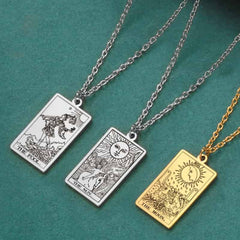 Dawapara Tarot Cards Amulet Stainless Steel Necklace