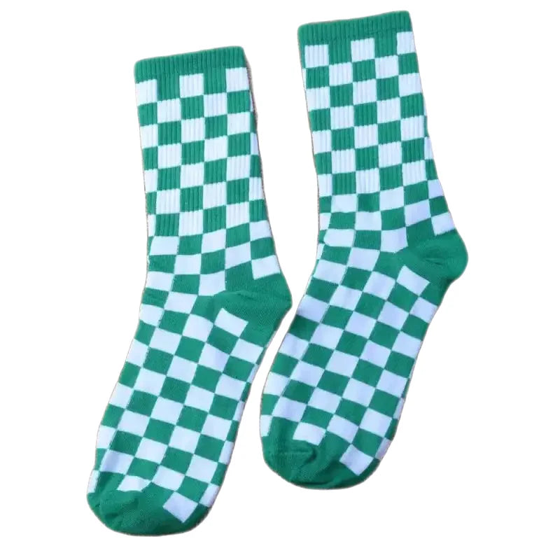 Hip Hop Style Cotton Socks With Colorful Geometric Design