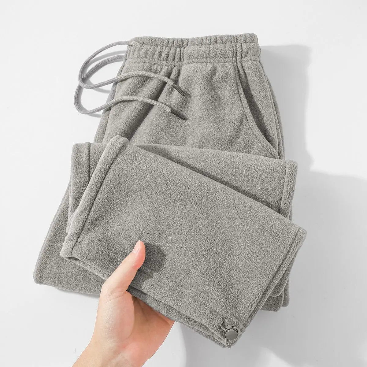 Zen Minimalist Elastic Waist Drawstring Cotton Fleece Pants (Pants) - Back View | Urban Wear Outsiders
