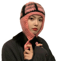 Thumbnail for Warm Fluffy Fur Knit With Ear Flaps Beanie
